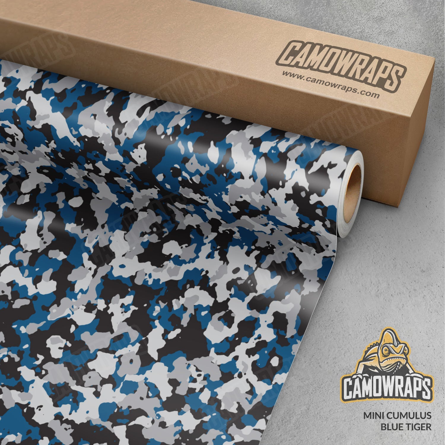 Mini Cumulus Blue Tiger Camo Vinyl Wrap