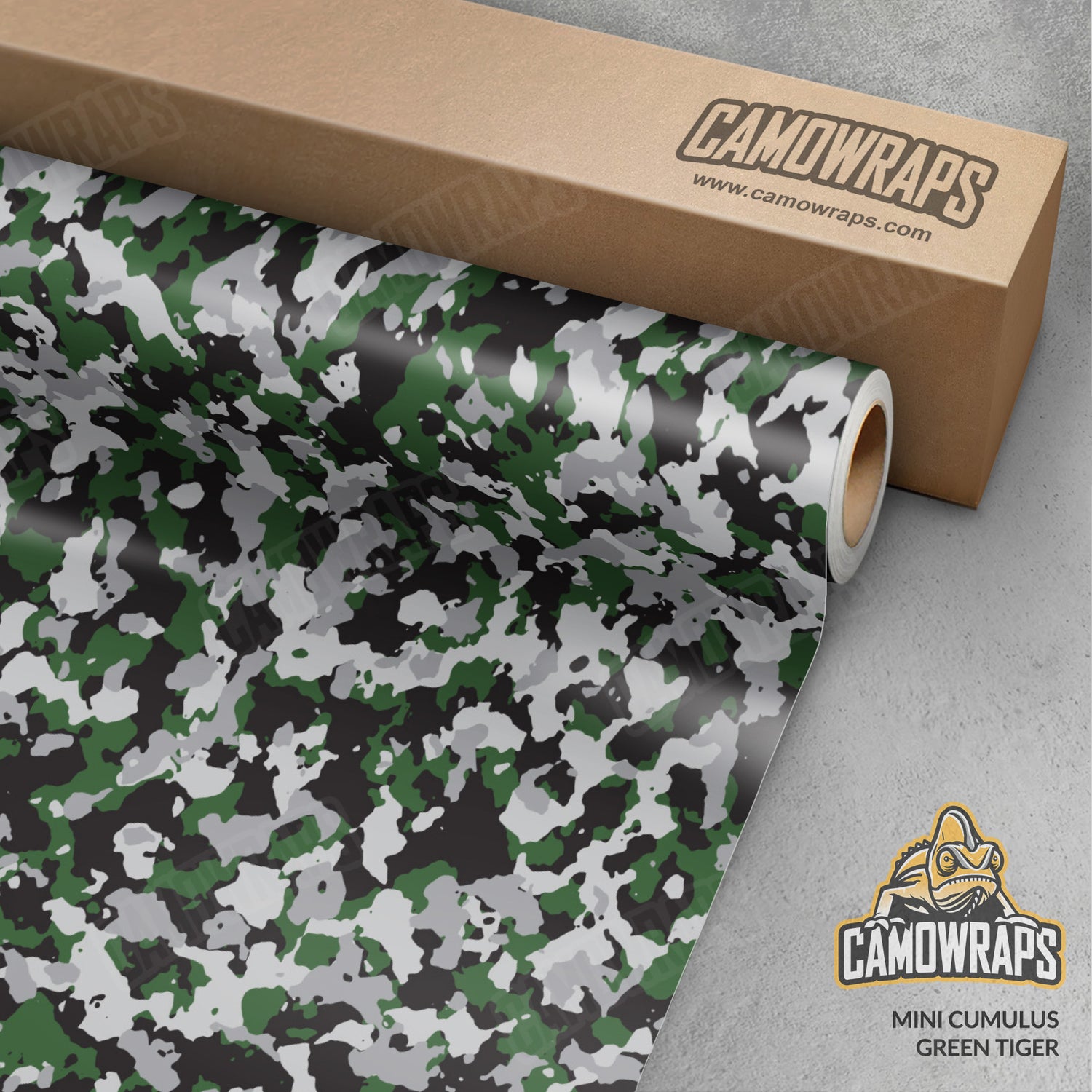 Mini Cumulus Green Tiger Camo Vinyl Wrap