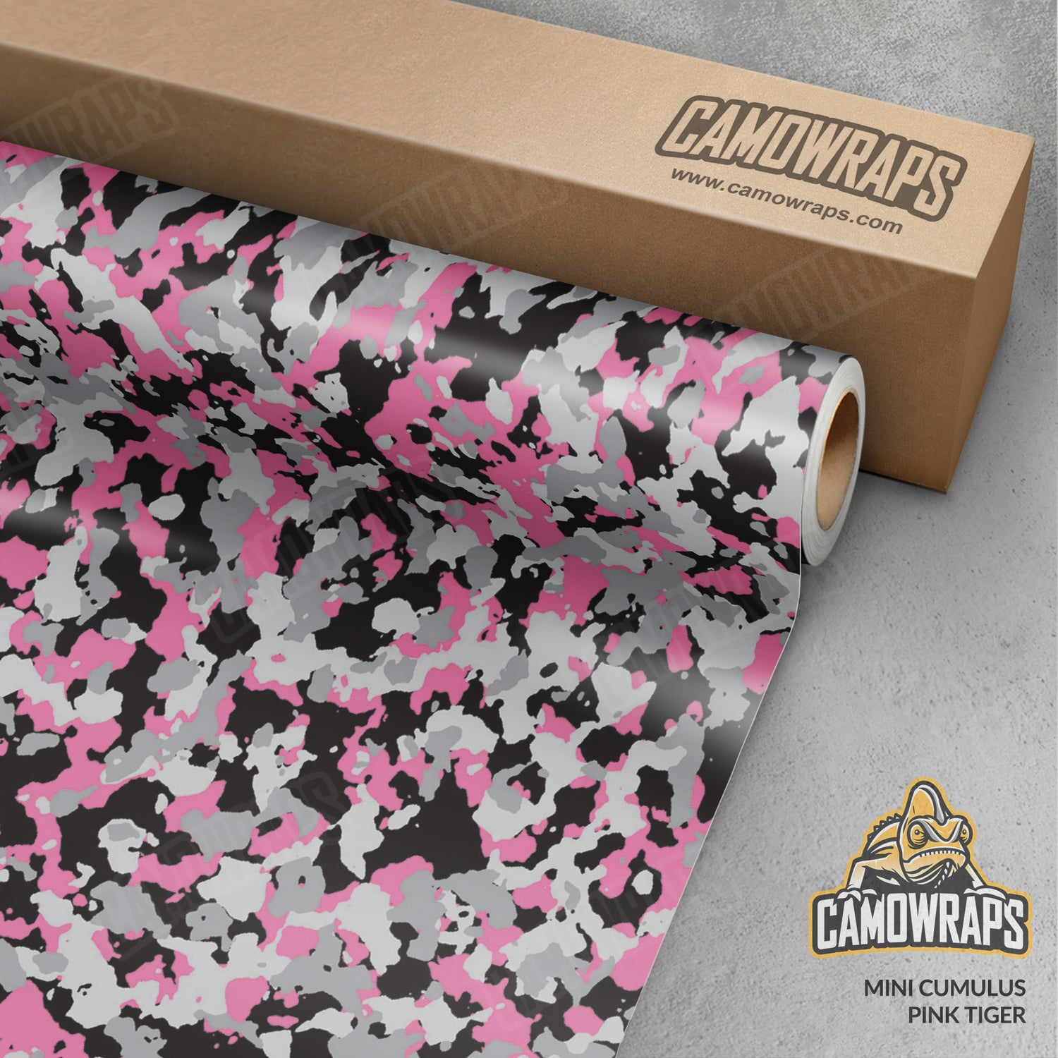 Mini Cumulus Pink Tiger Camo Vinyl Wrap