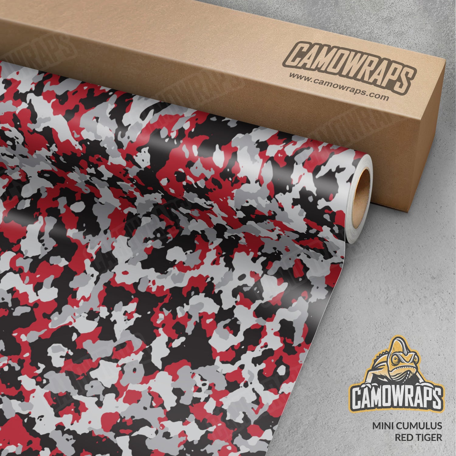 Mini Cumulus Red Tiger Camo Vinyl Wrap