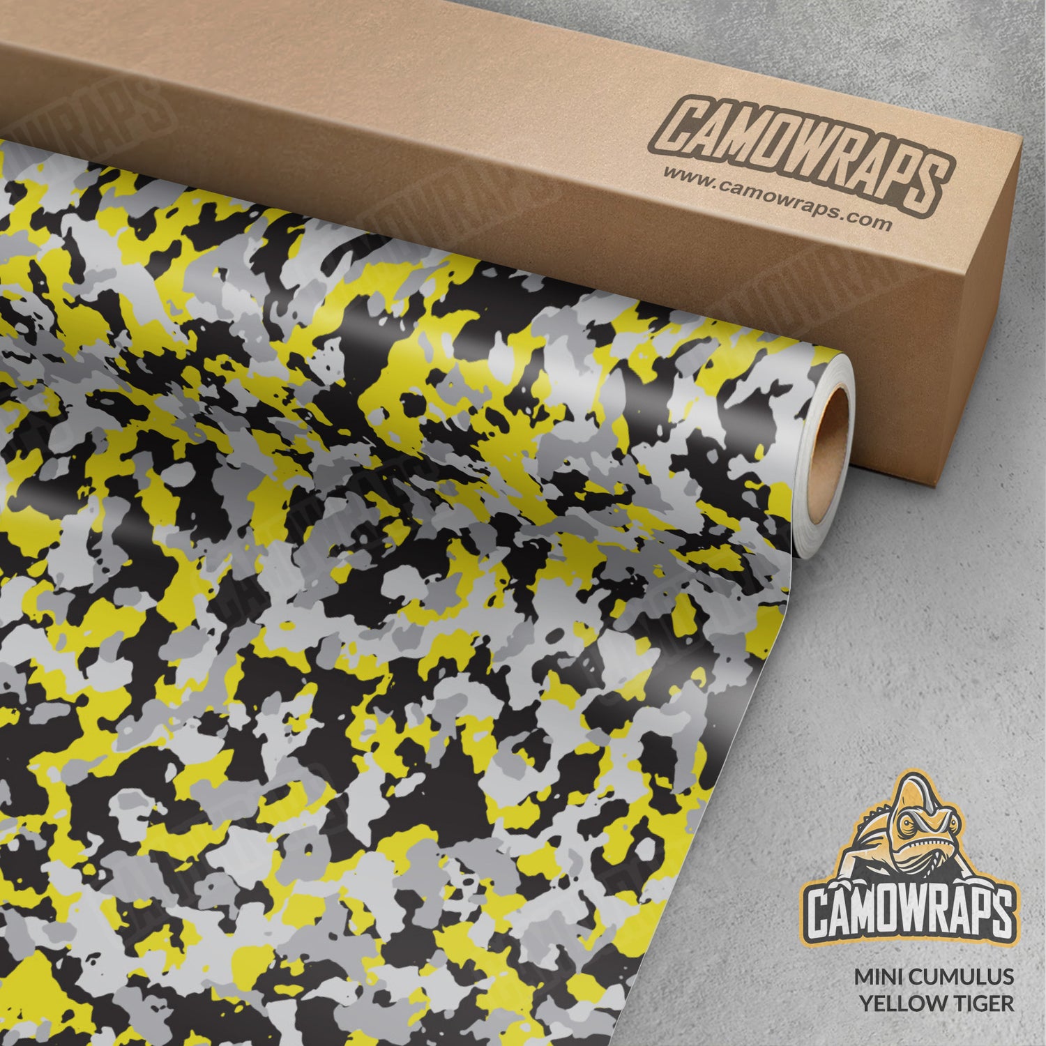 Mini Cumulus Yellow Tiger Camo Vinyl Wrap