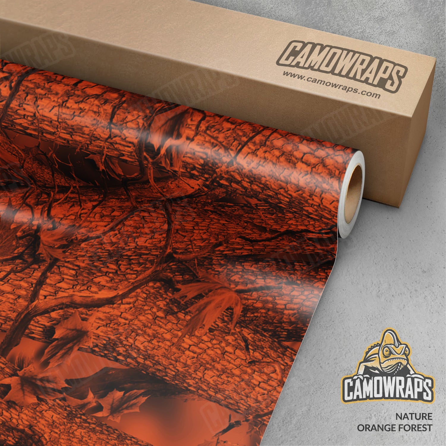 Nature Orange Forest Camo Vinyl Wrap