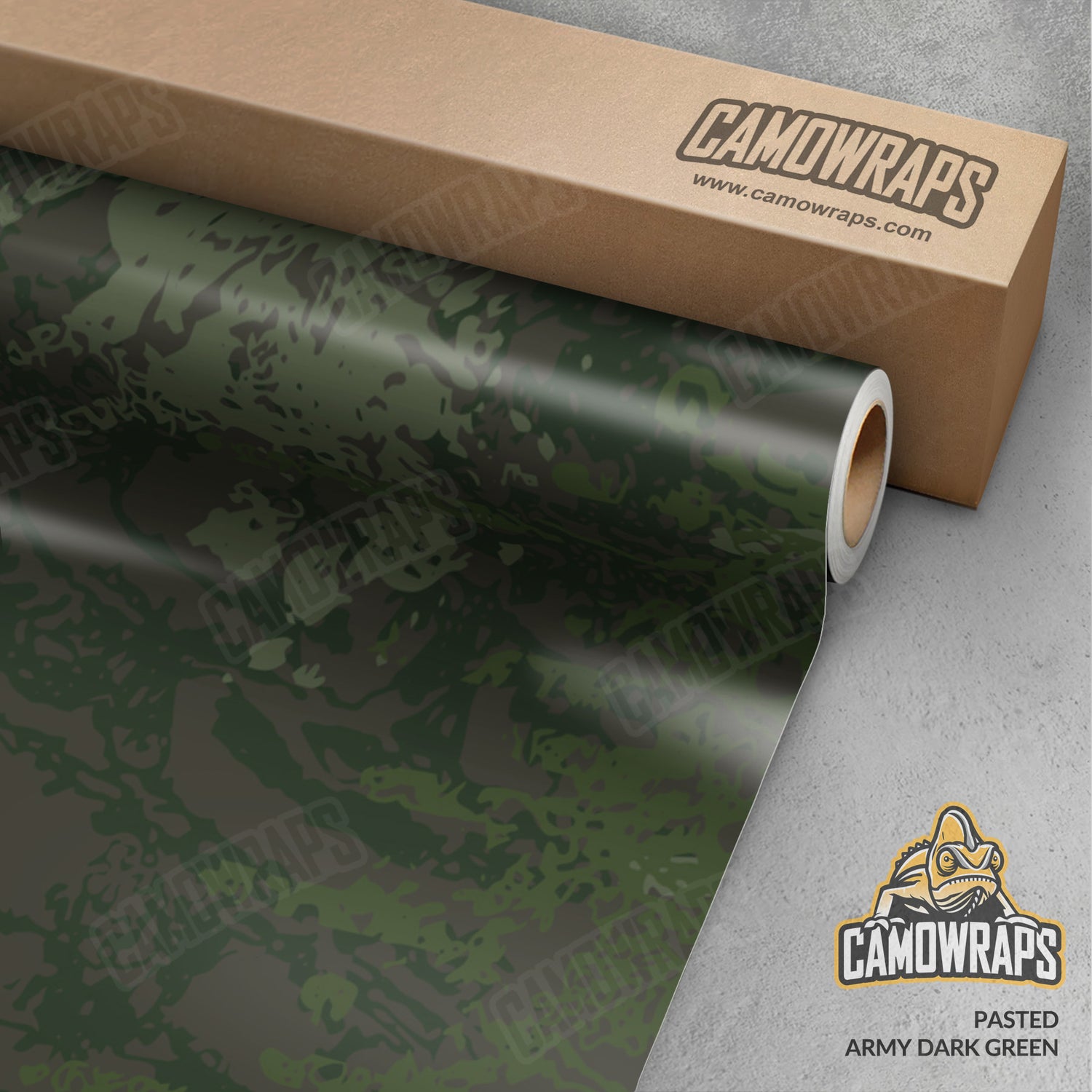 Pasted Army Dark Green Camo Vinyl Wrap