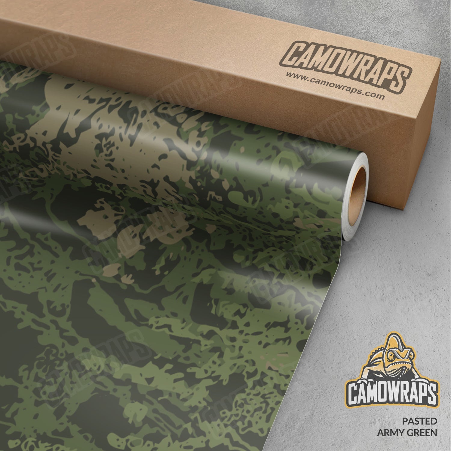 Pasted Army Green Camo Vinyl Wrap