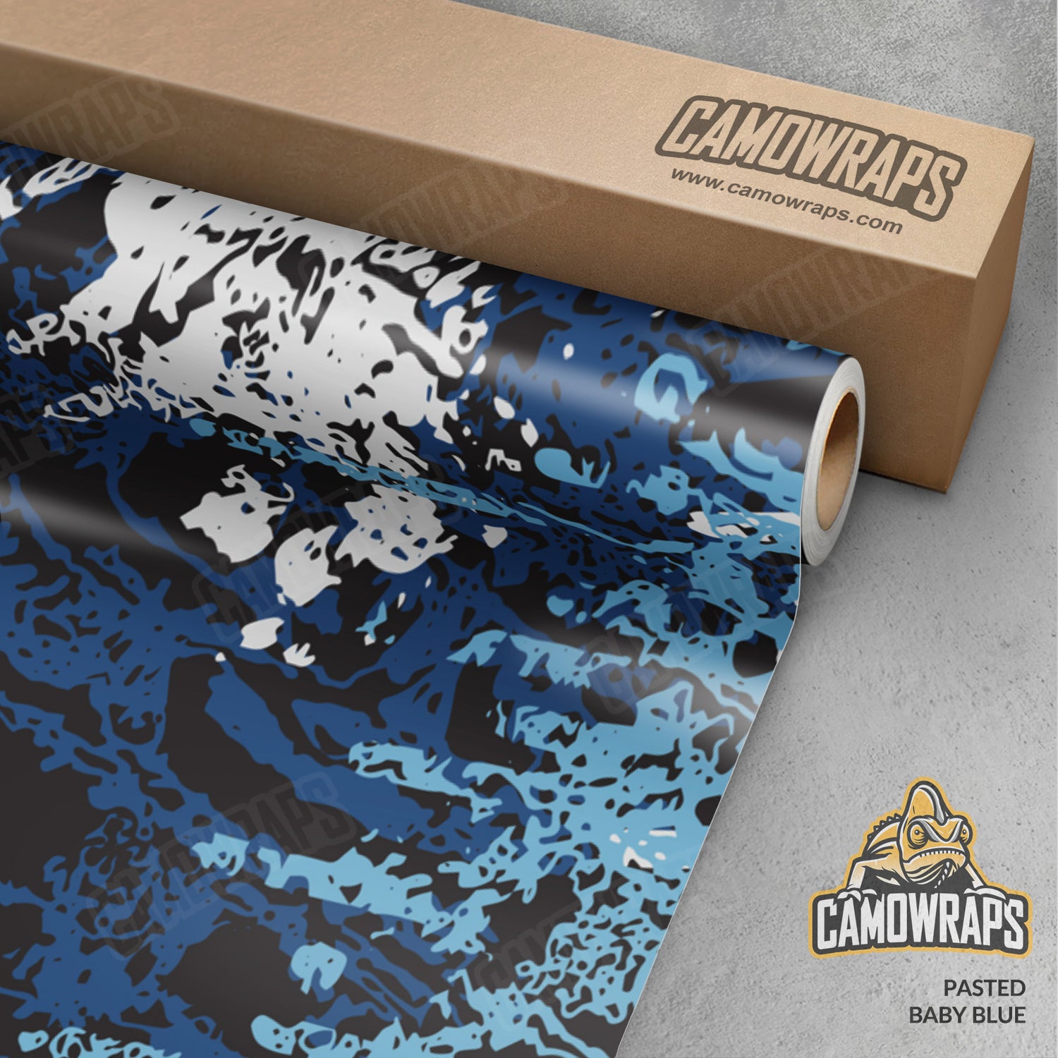 Pasted Baby Blue Camo Vinyl Wrap