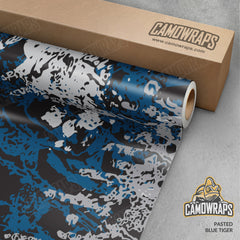 Pasted Blue Tiger Camo Vinyl Wrap