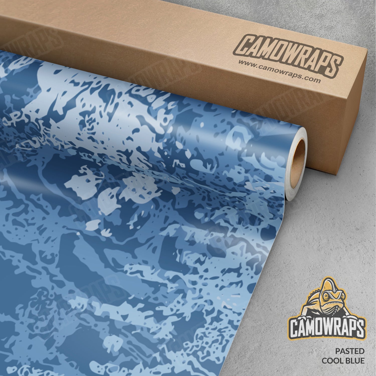 Pasted Cool Blue Camo Vinyl Wrap