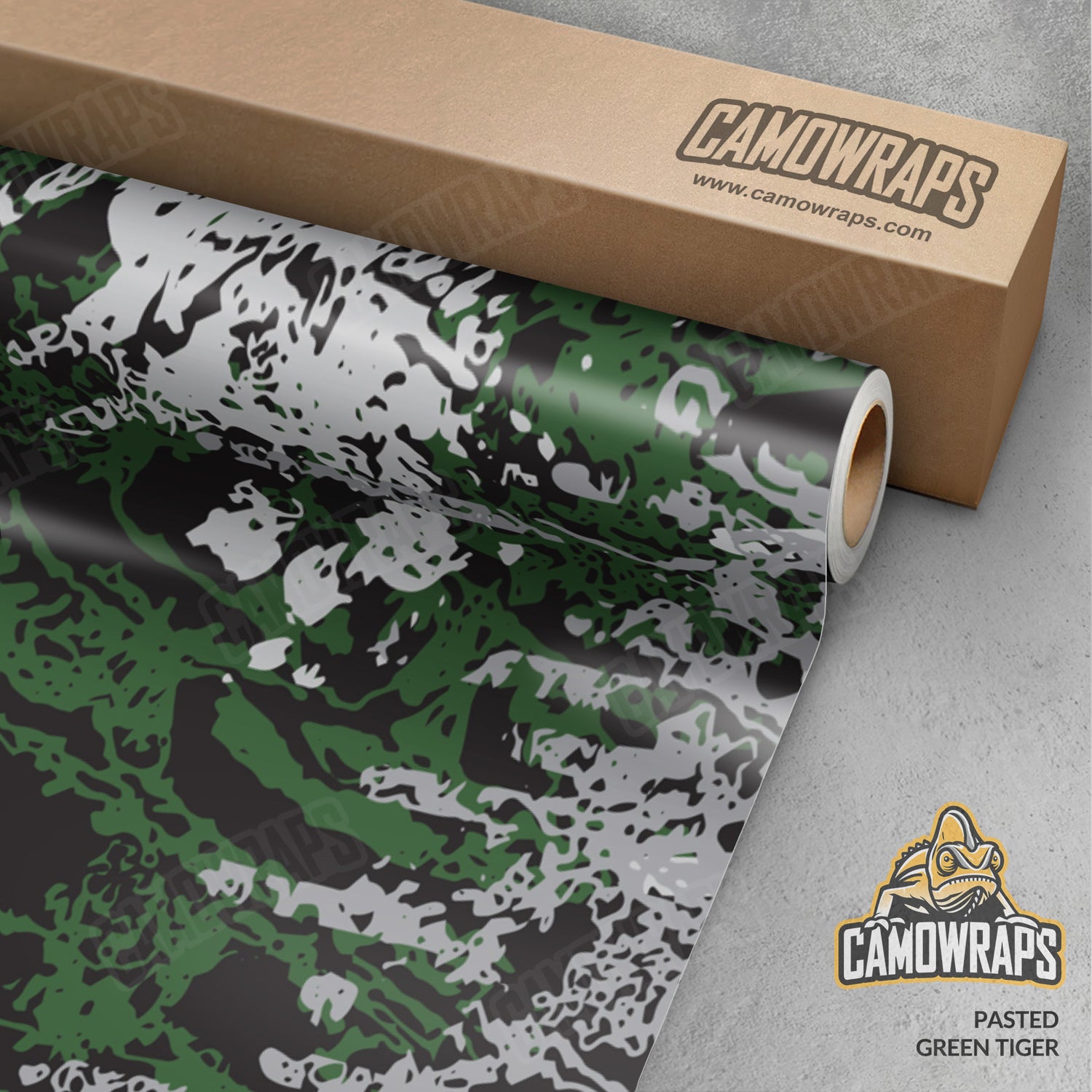 Pasted Green Tiger Camo Vinyl Wrap