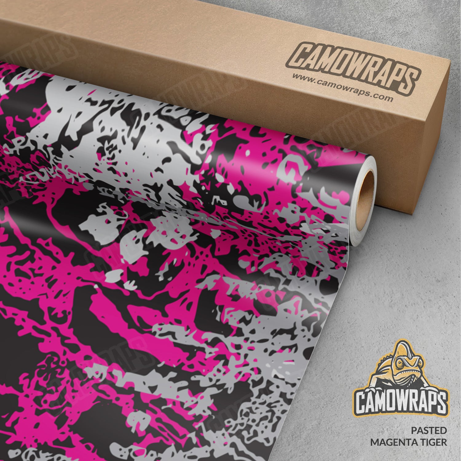 Pasted Magenta Tiger Camo Vinyl Wrap