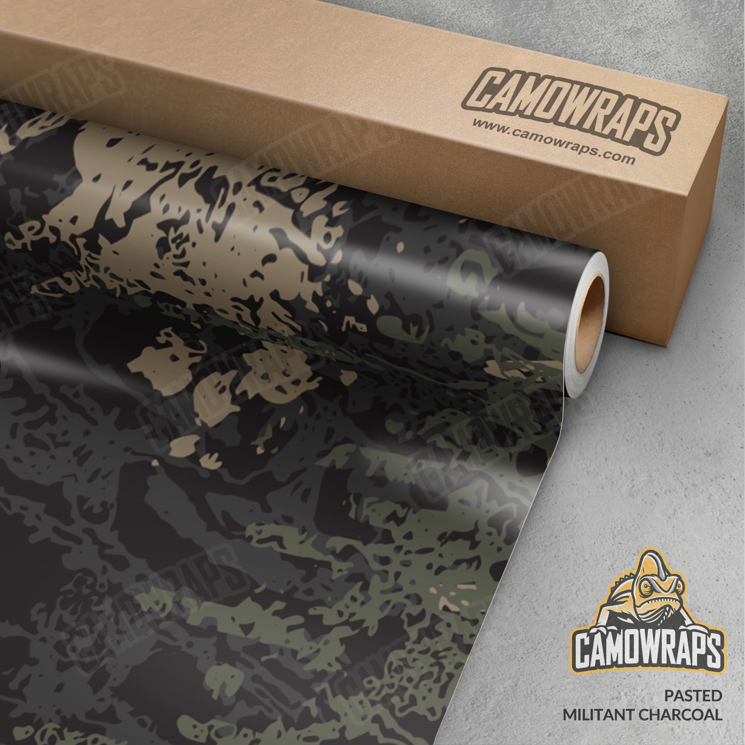 Pasted Militant Charcoal Camo Vinyl Wrap