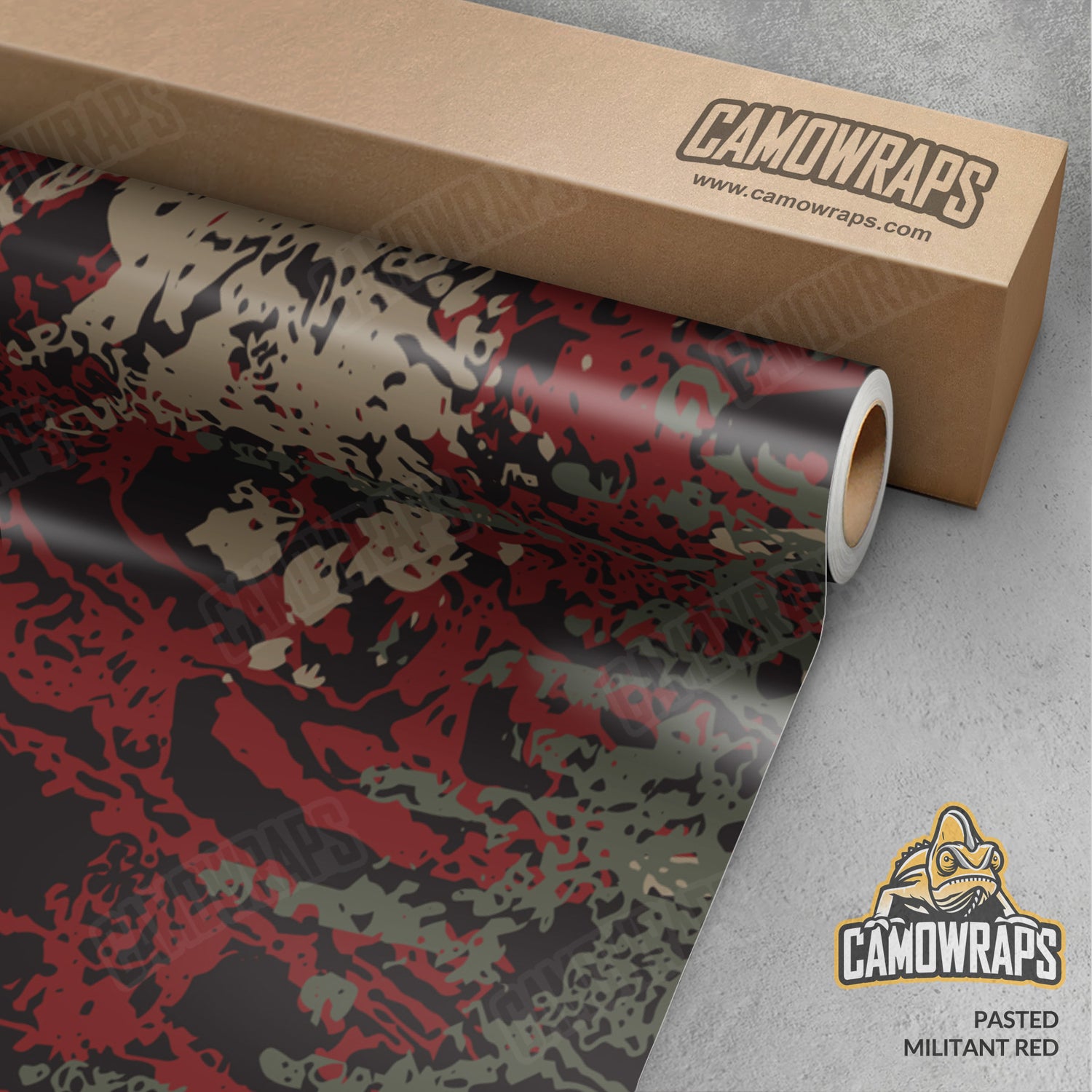 Pasted Militant Red Camo Vinyl Wrap