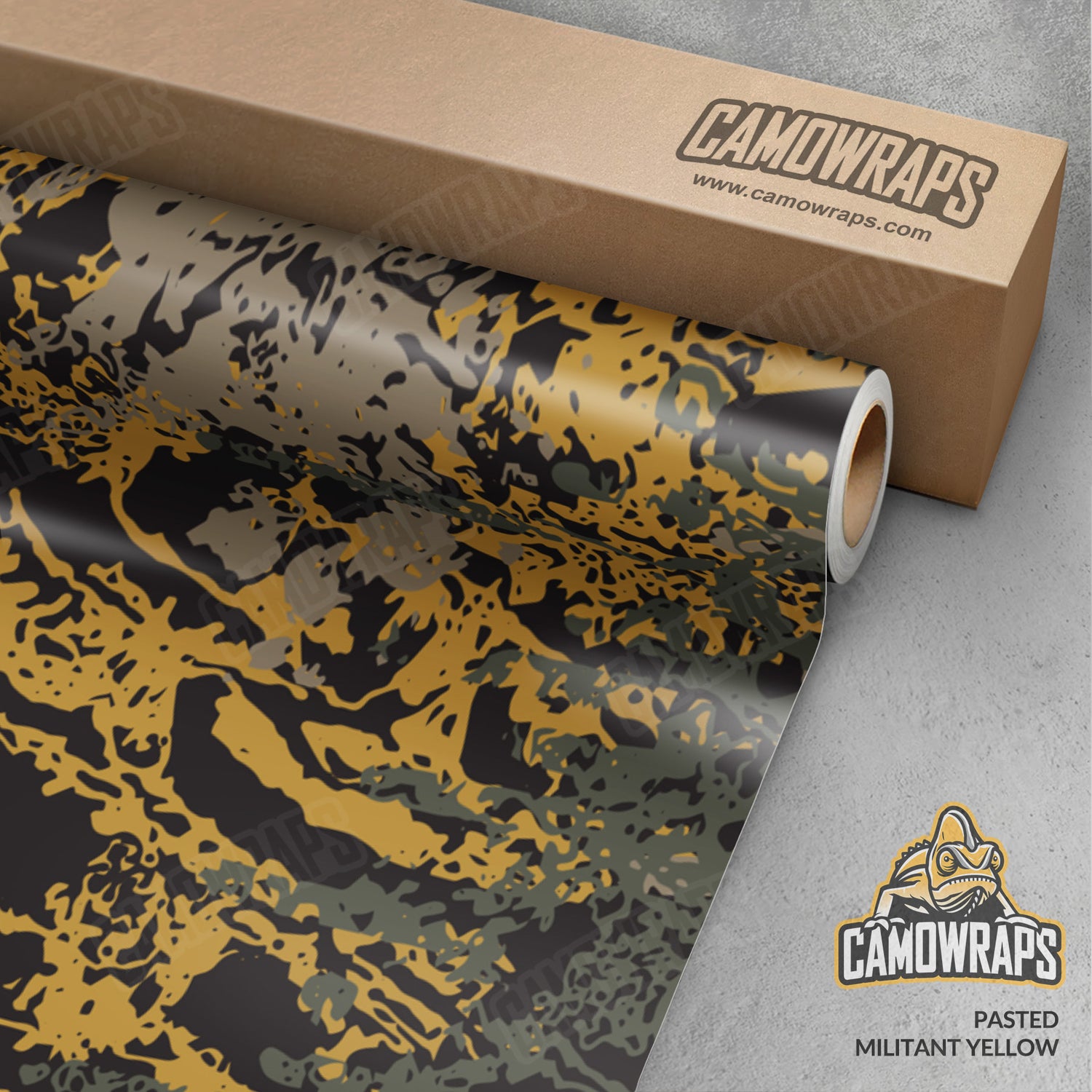 Pasted Militant Yellow Camo Vinyl Wrap