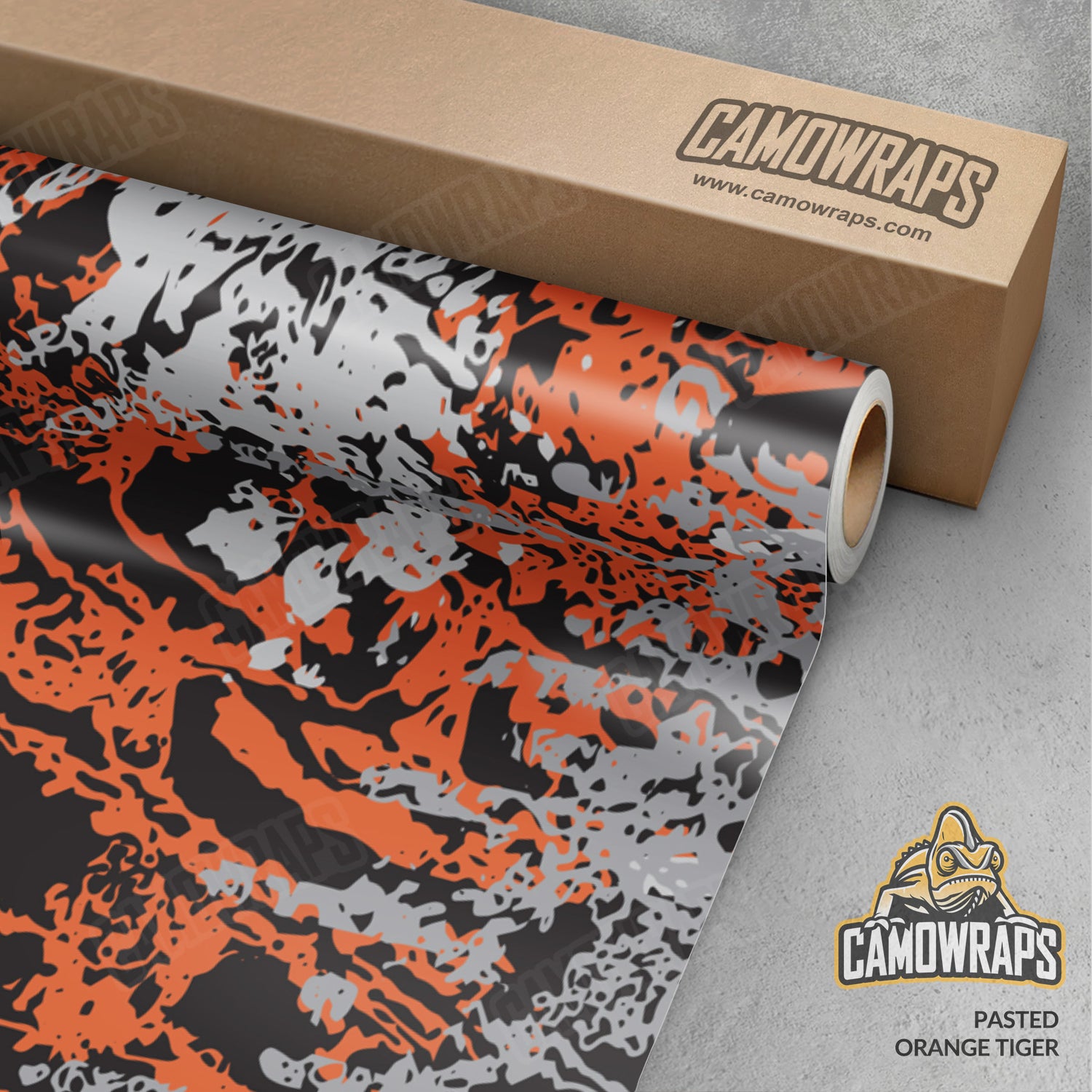 Pasted Orange Tiger Camo Vinyl Wrap