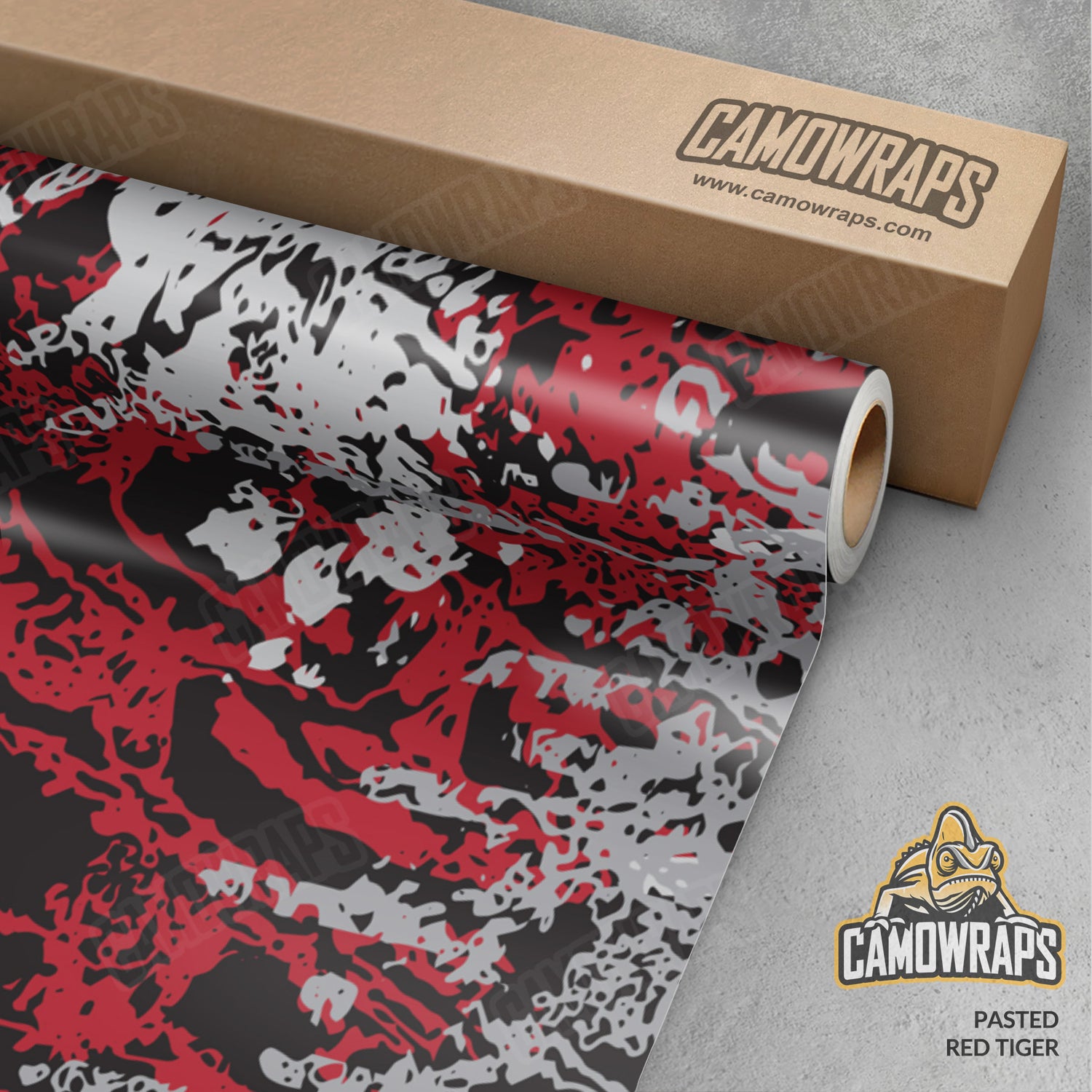 Pasted Red Tiger Camo Vinyl Wrap