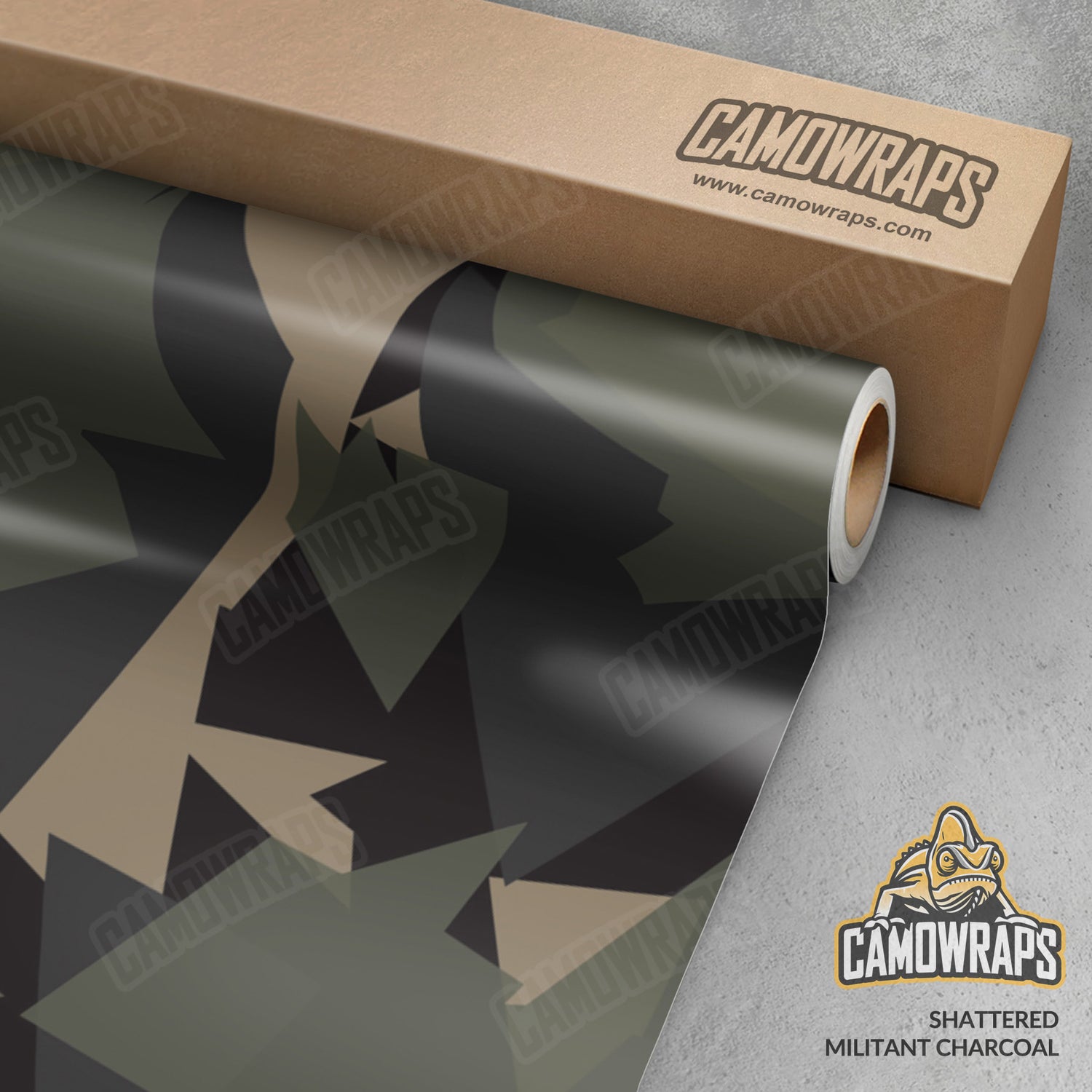 Shattered Militant Charcoal Camo Vinyl Wrap