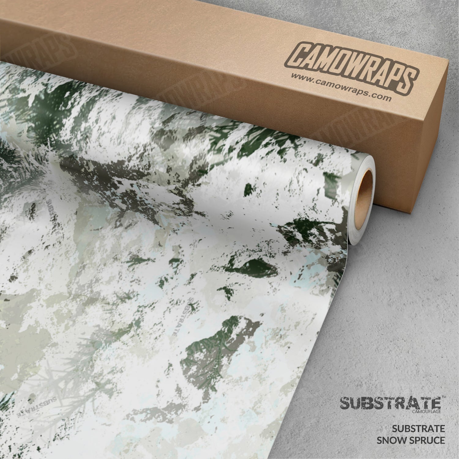 Substrate Snow Spruce Camo Vinyl Wrap