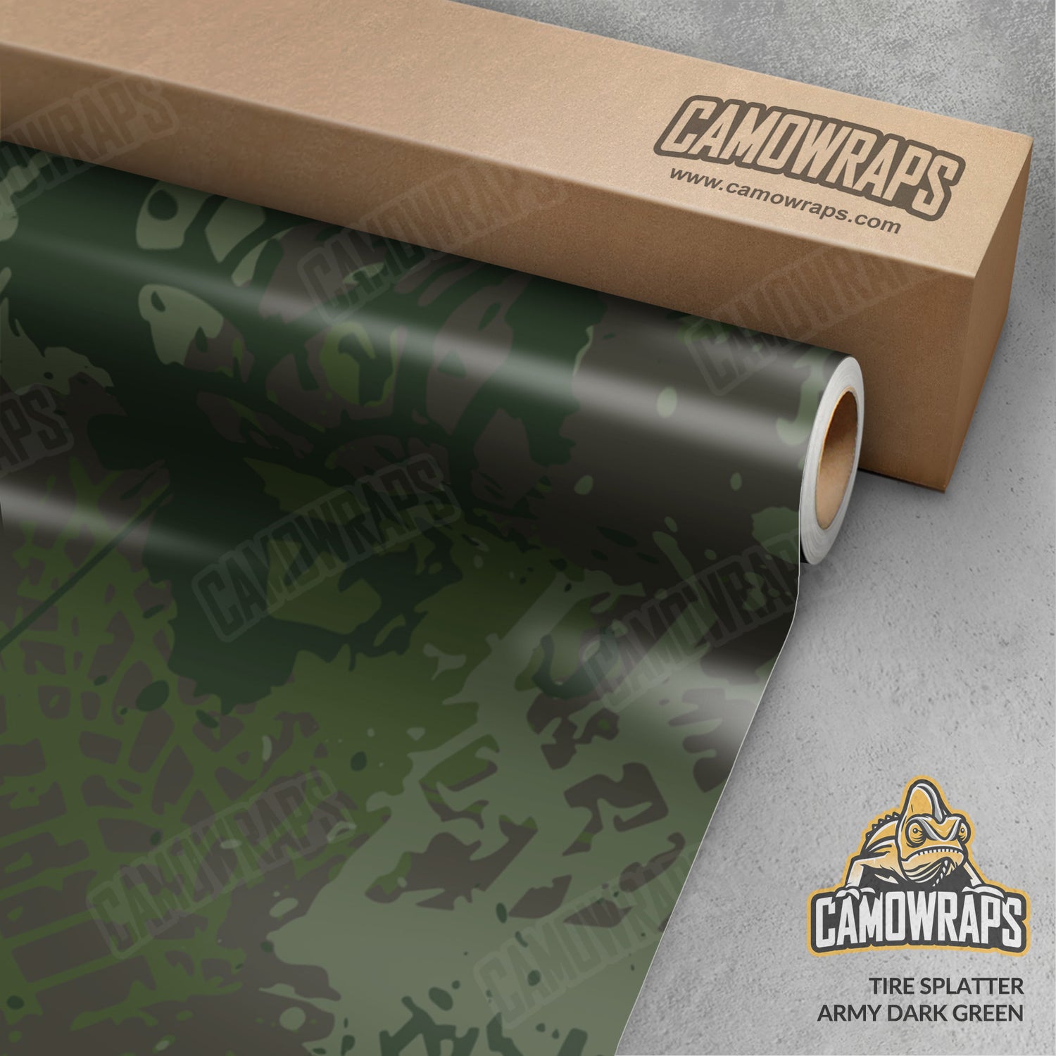 Tire Splatter Army Dark Green Camo Vinyl Wrap