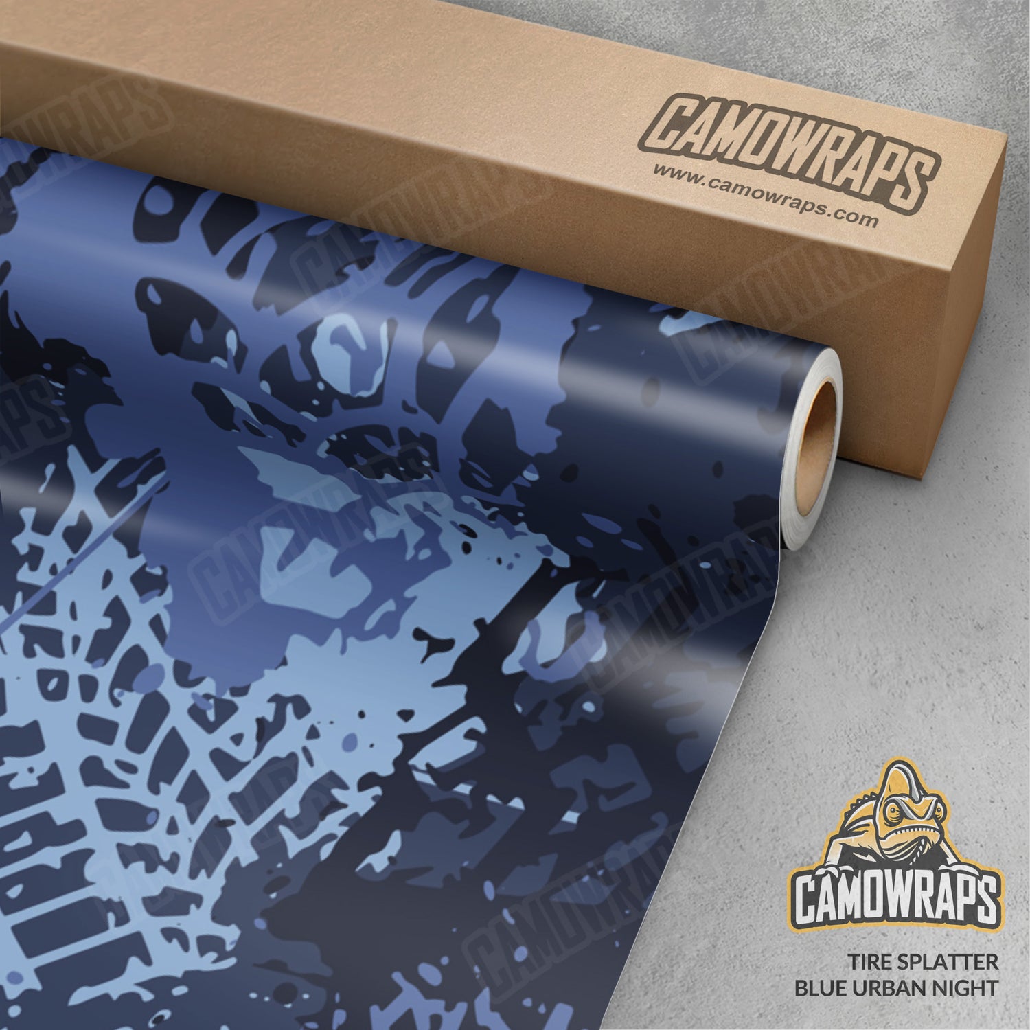 Tire Splatter Blue Urban Night Camo Vinyl Wrap