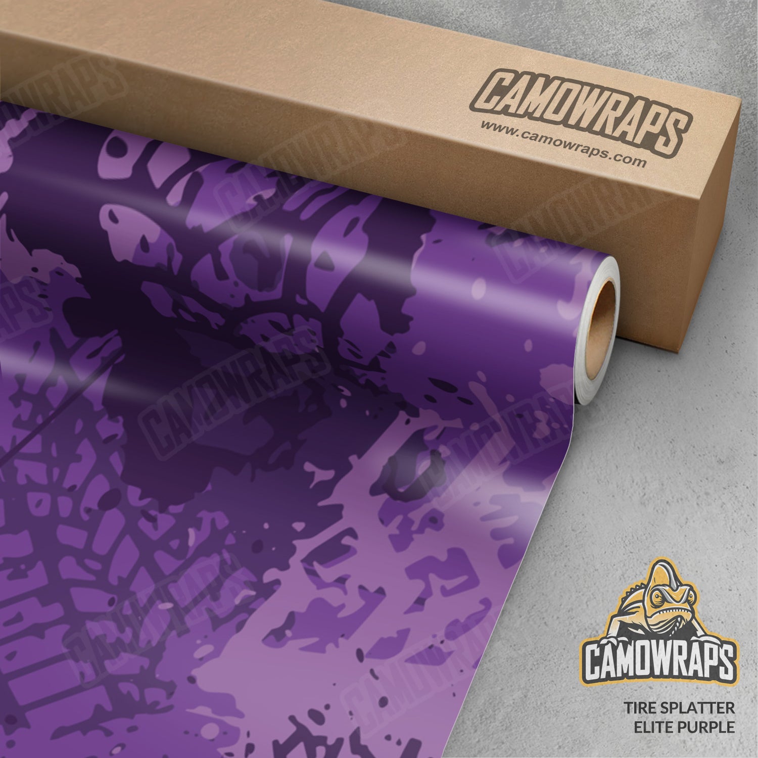 Tire Splatter Elite Purple Camo Vinyl Wrap