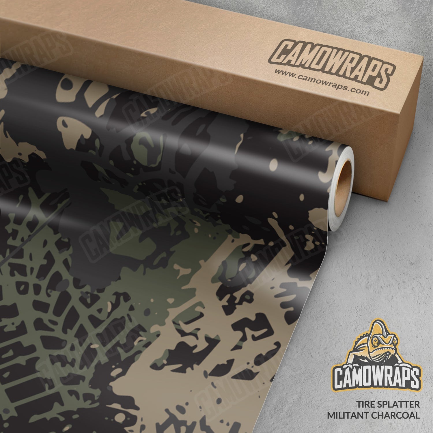 Tire Splatter Militant Charcoal Camo Vinyl Wrap