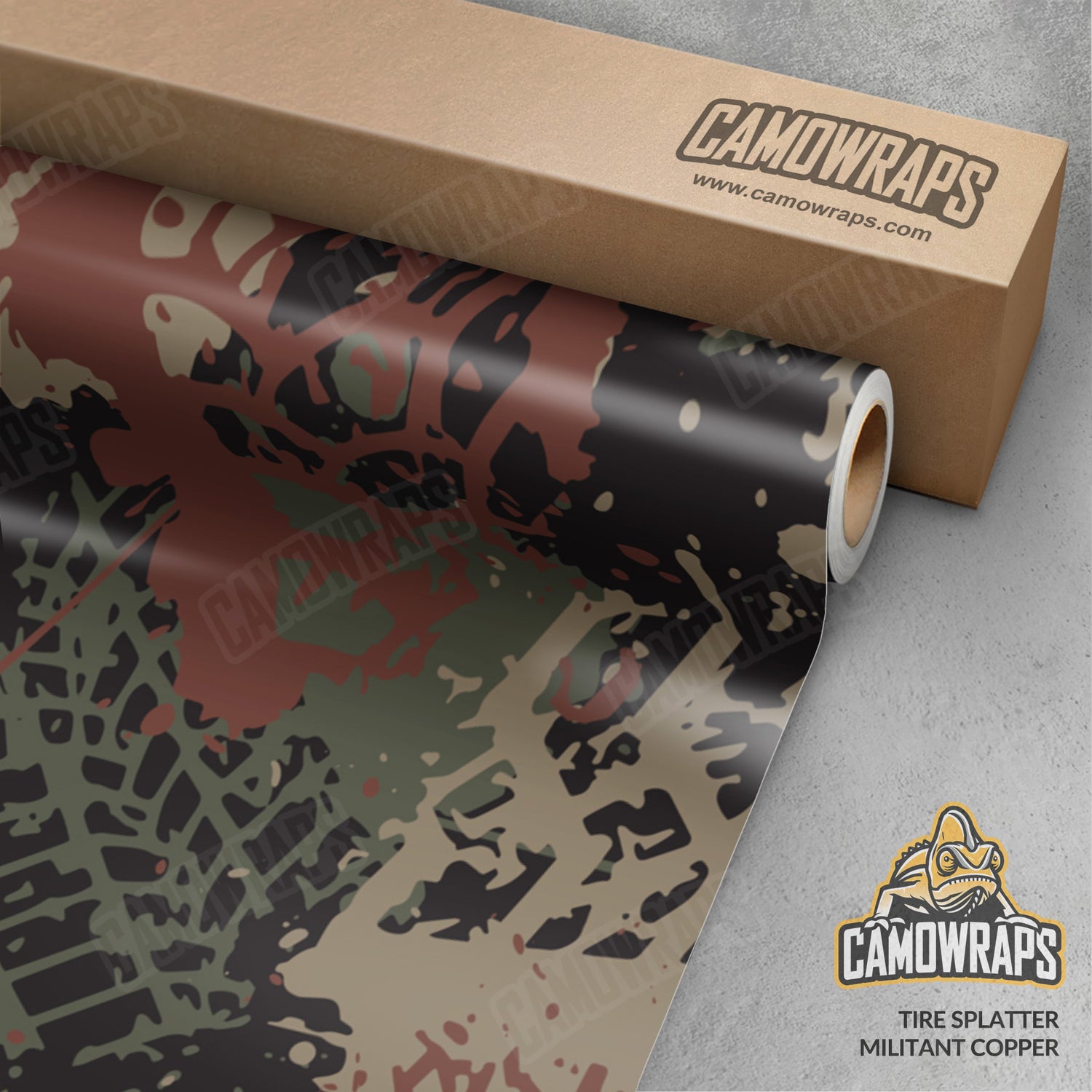 Tire Splatter Militant Copper Camo Vinyl Wrap