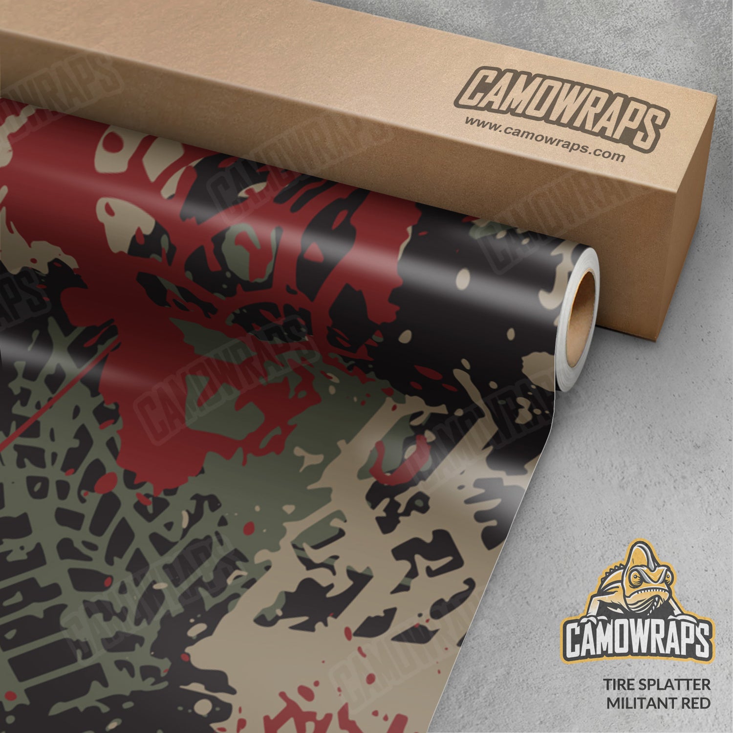 Tire Splatter Militant Red Camo Vinyl Wrap