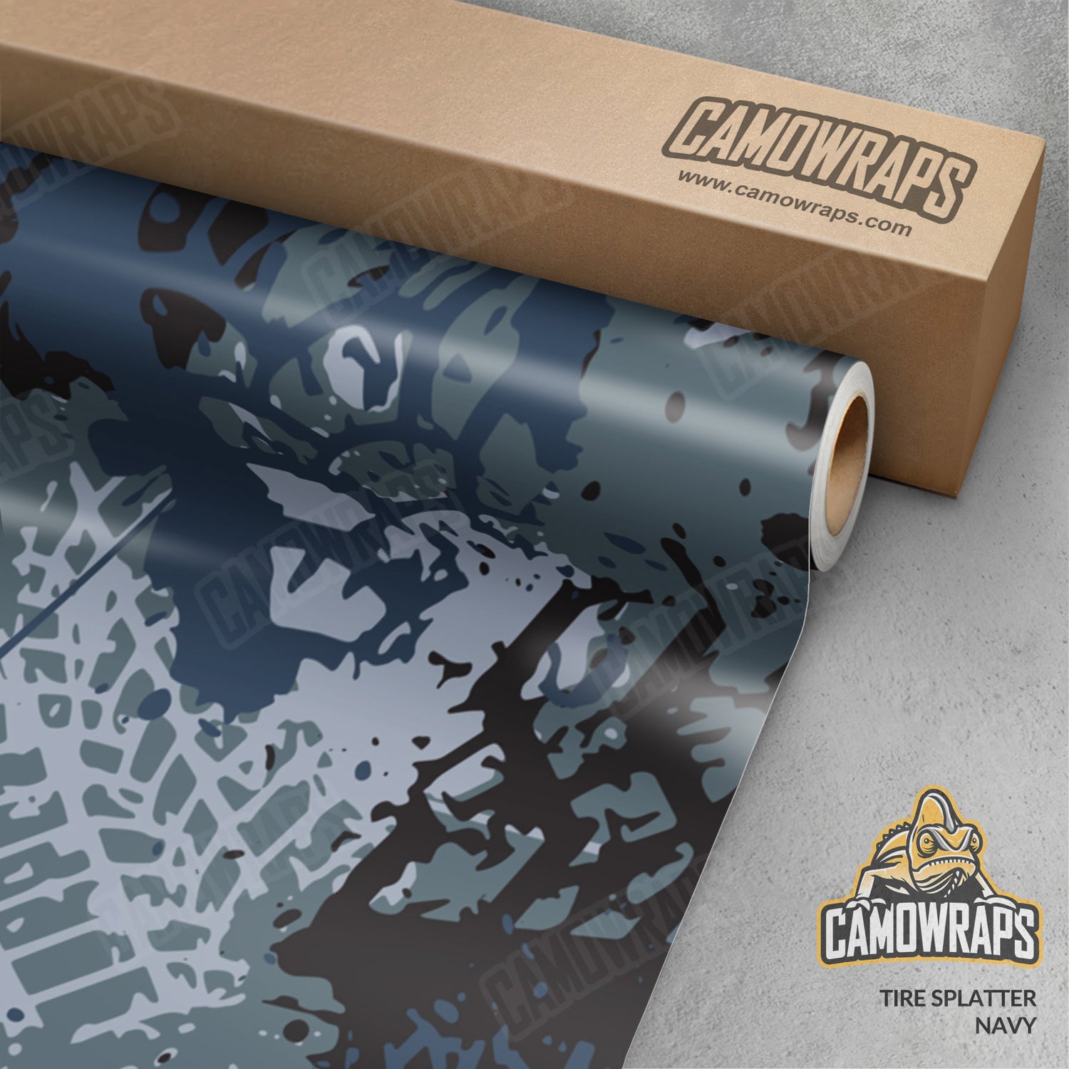 Tire Splatter Navy Camo Vinyl Wrap