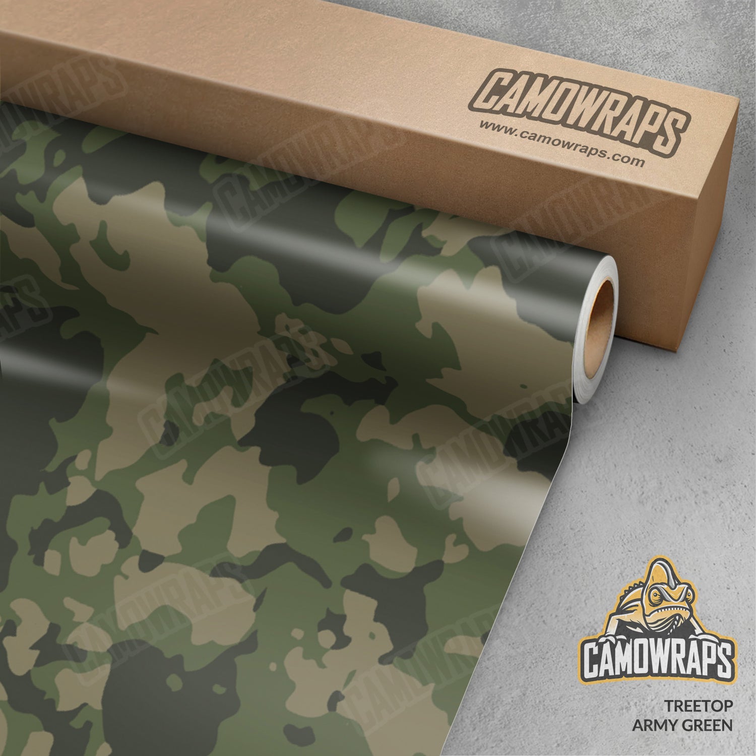 Treetop Army Green Camo Vinyl Wrap