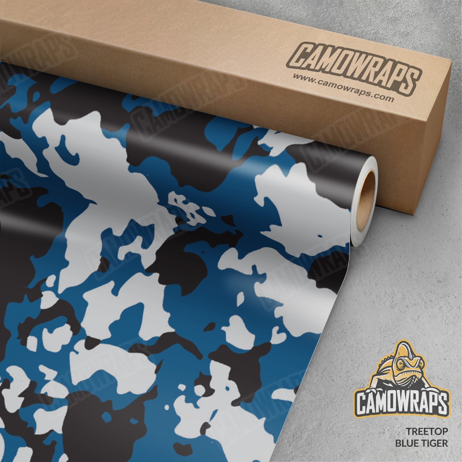 Treetop Blue Tiger Camo Vinyl Wrap