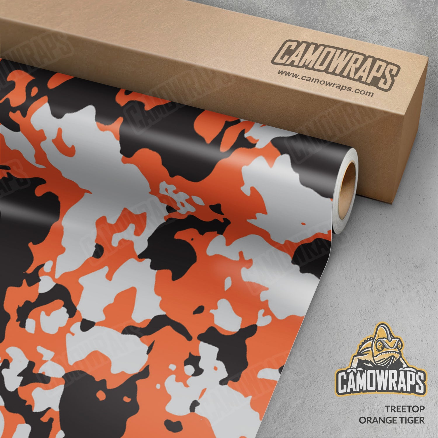 Treetop Orange Tiger Camo Vinyl Wrap