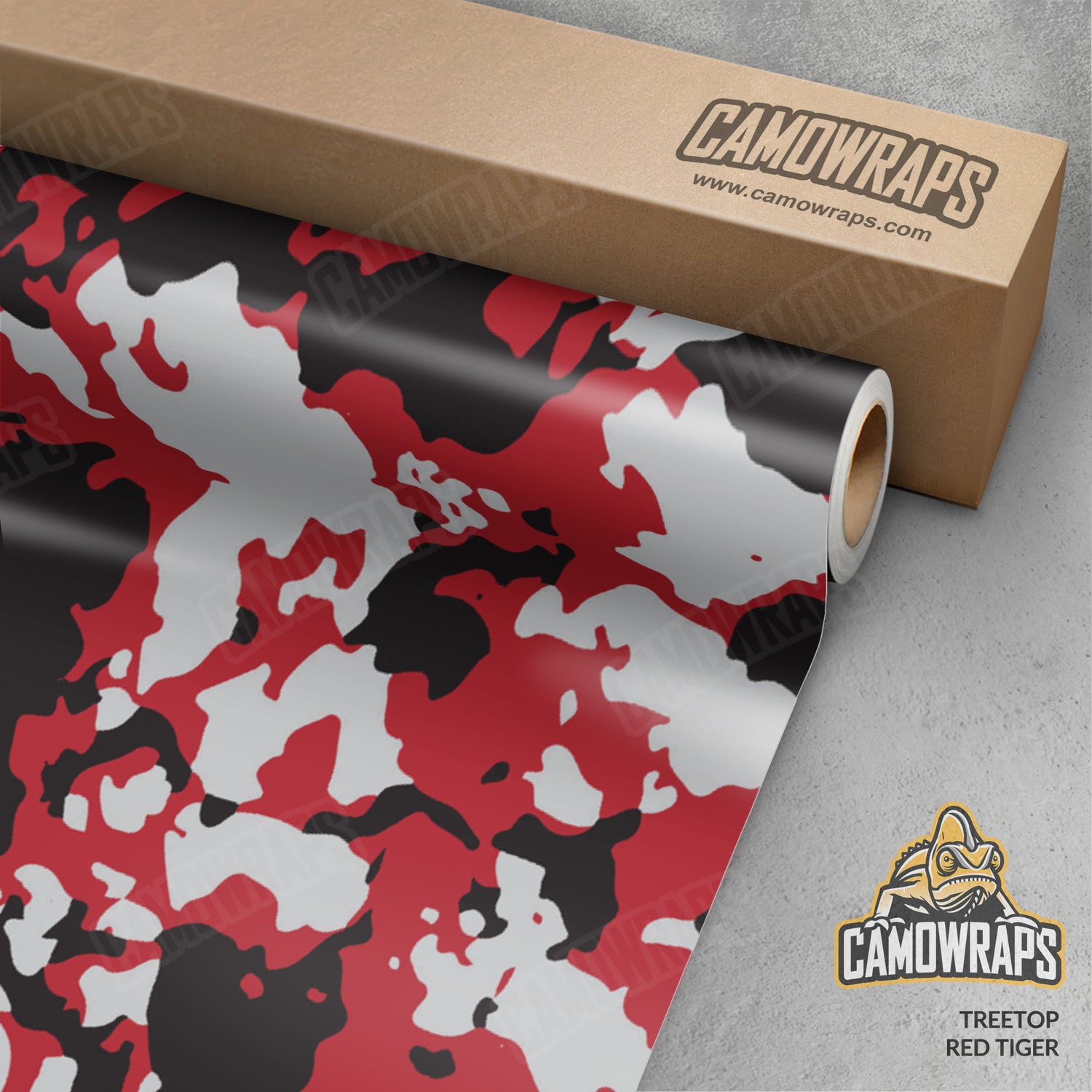 Treetop Red Tiger Camo Vinyl Wrap