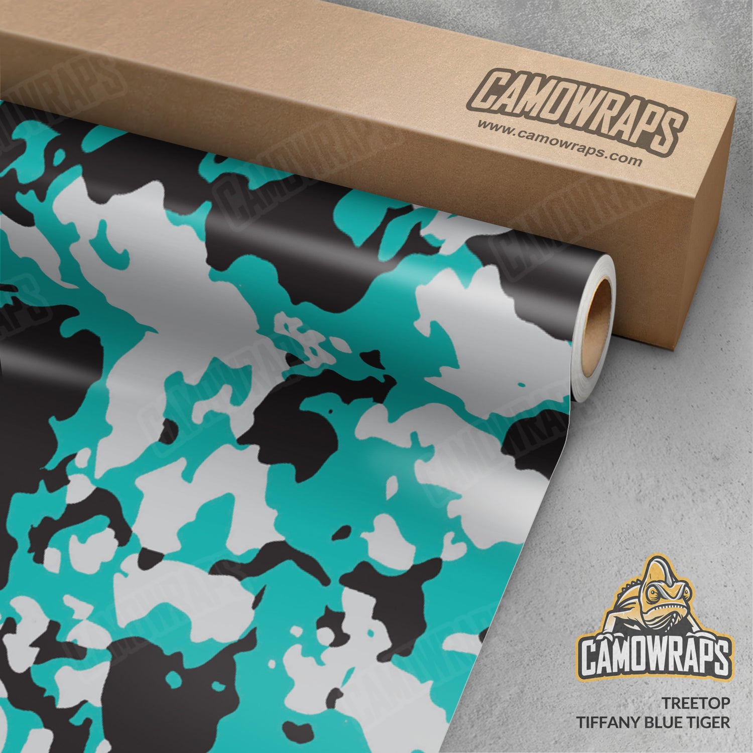 Treetop Tiffany Blue Tiger Camo Vinyl Wrap