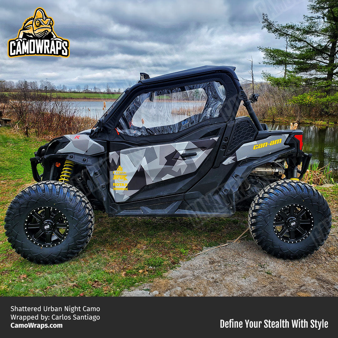 grey shattered camo atv wrap