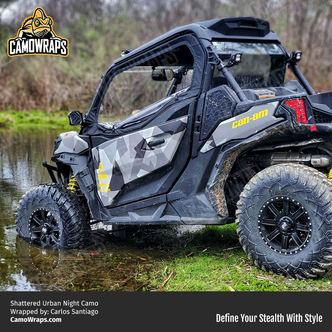 grey shattered camo atv wrap