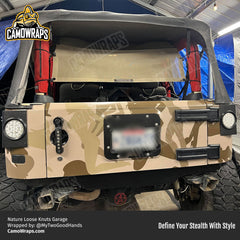 seductve tan camo jeep wrap