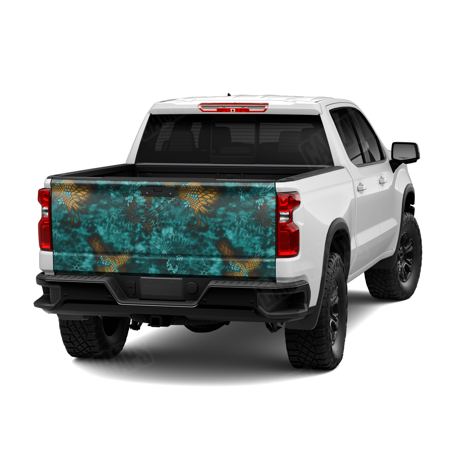 Kryptek Turquoise Camo Tailgate Vinyl Wrap