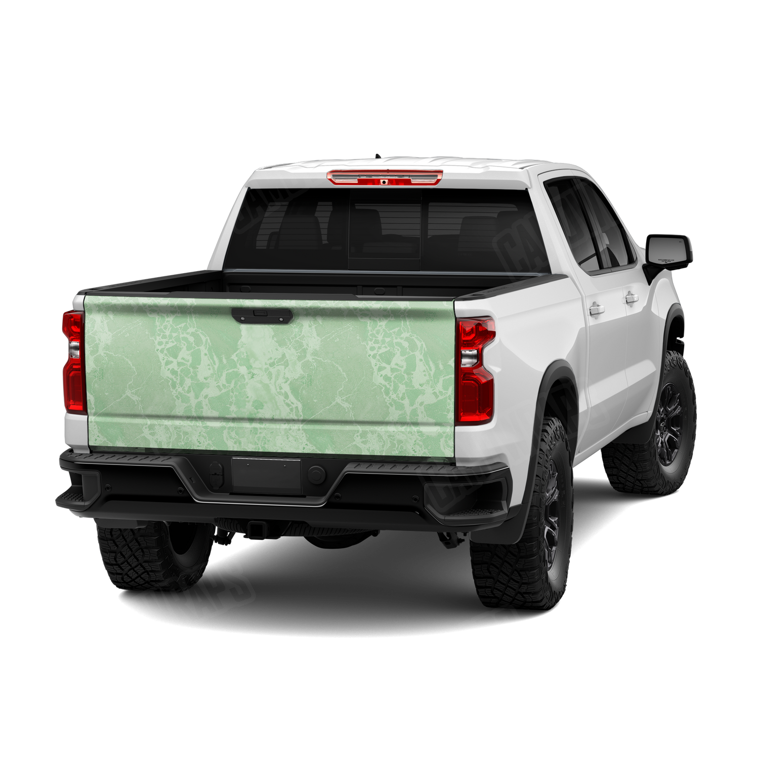 Realtree WAV3 Lime Green Camo Tailgate Vinyl Wrap