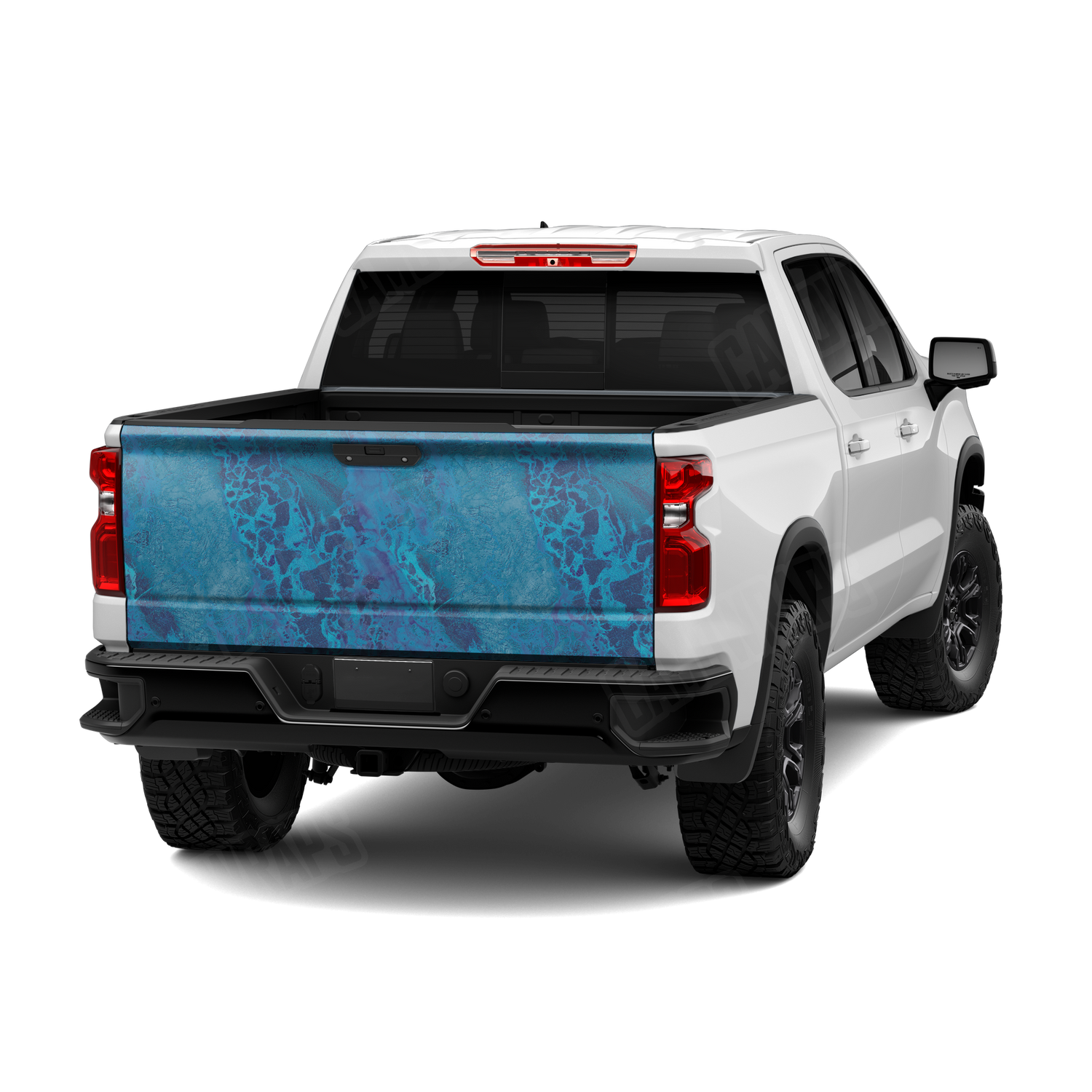 Realtree WAV3 Standard Blue Camo Tailgate Vinyl Wrap