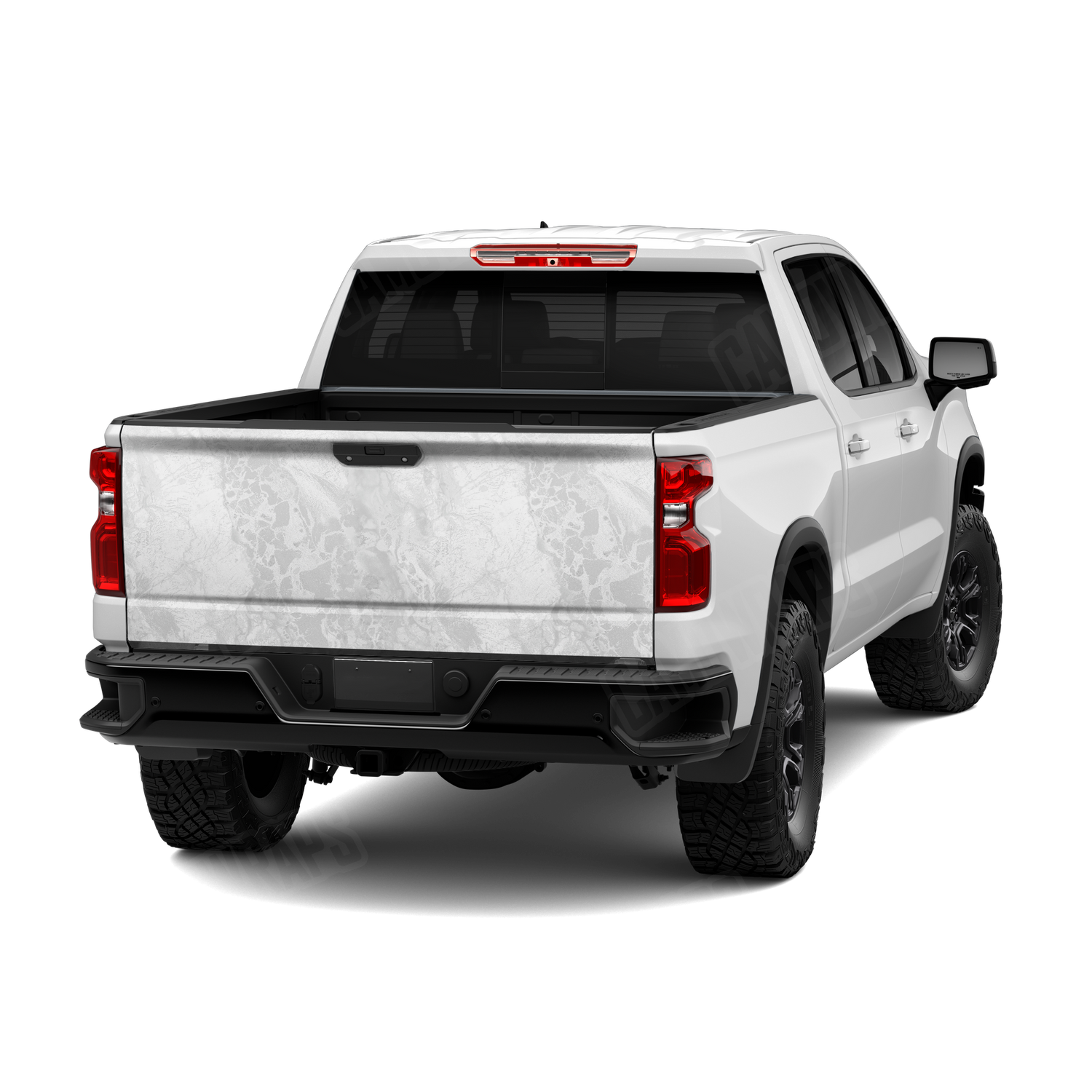 Realtree WAV3 White Camo Tailgate Vinyl Wrap