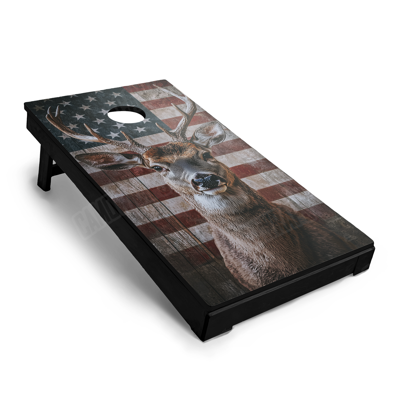 Patriotic Deer Cornhole Vinyl Wrap