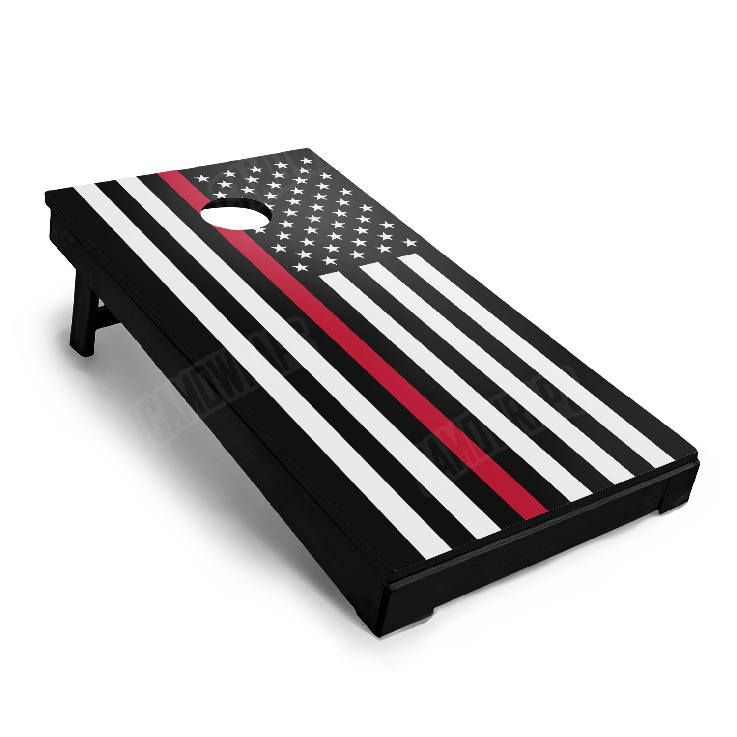 Patriotic FireFighter Service Flag Cornhole Vinyl Wrap