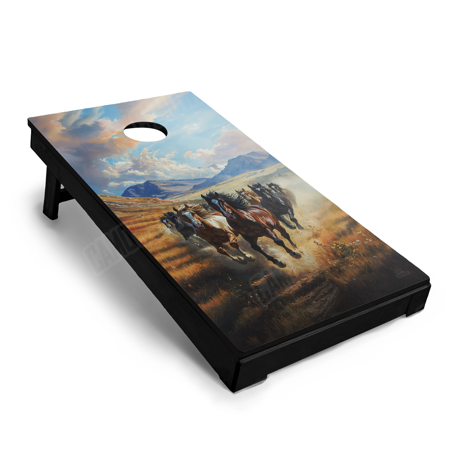 Wildlife Wild Horses Cornhole Vinyl Wrap