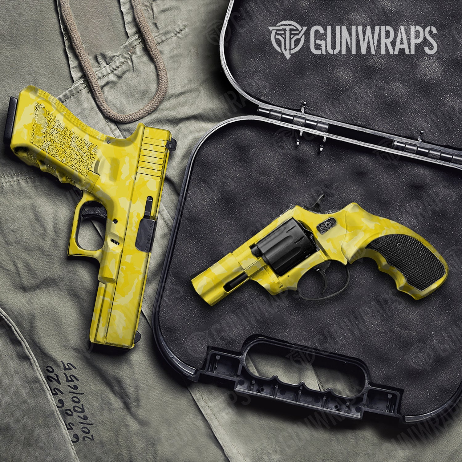 Handgun Erratic Elite Yellow Camo Gun Skin Vinyl Wrap