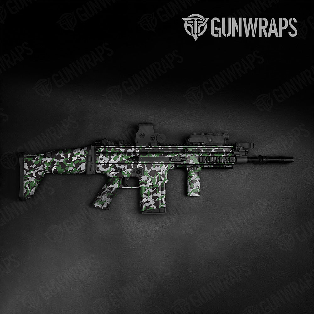 Tactical Erratic Green Tiger Camo Gun Skin Vinyl Wrap