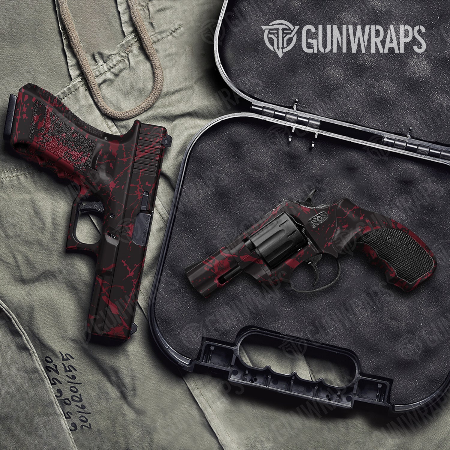 Handgun Bloodbath Black Camo Gun Skin Vinyl Wrap