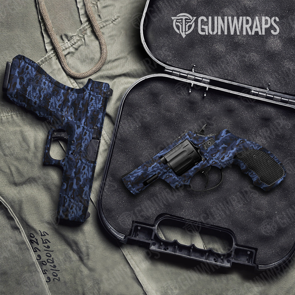 Handgun Classic Blue Midnight Camo Gun Skin Vinyl Wrap