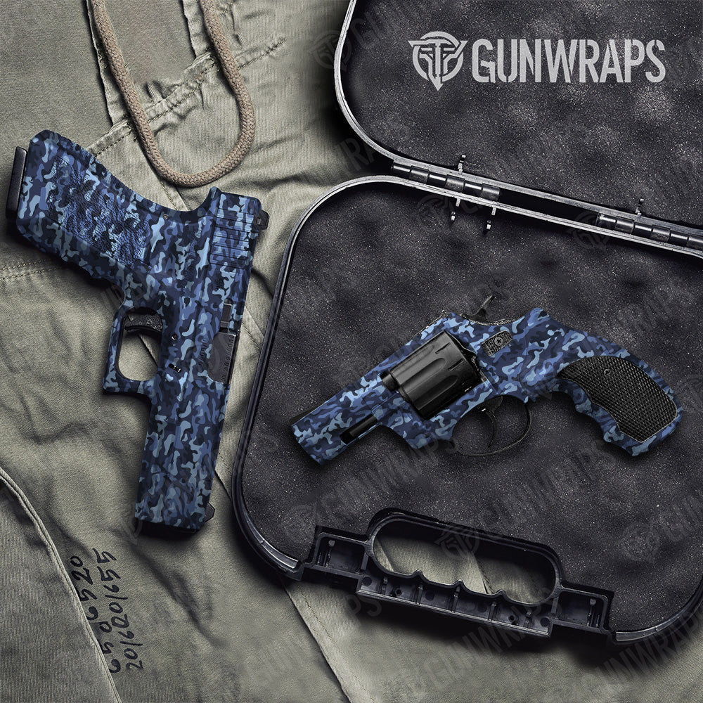 Handgun Classic Blue Urban Night Camo Gun Skin Vinyl Wrap