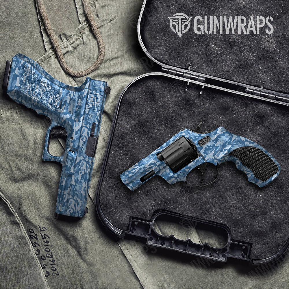 Handgun Classic Cool Blue Camo Gun Skin Vinyl Wrap