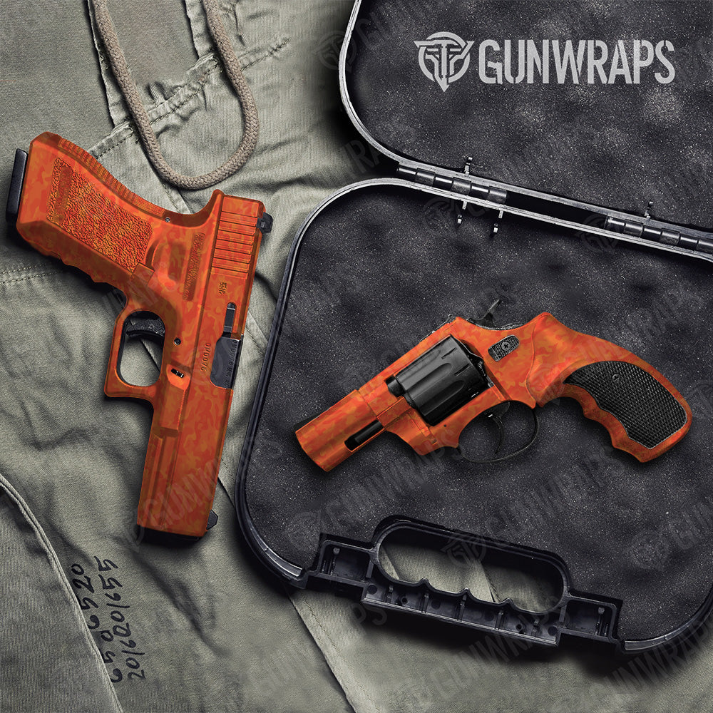 Handgun Classic Elite Orange Camo Gun Skin Vinyl Wrap