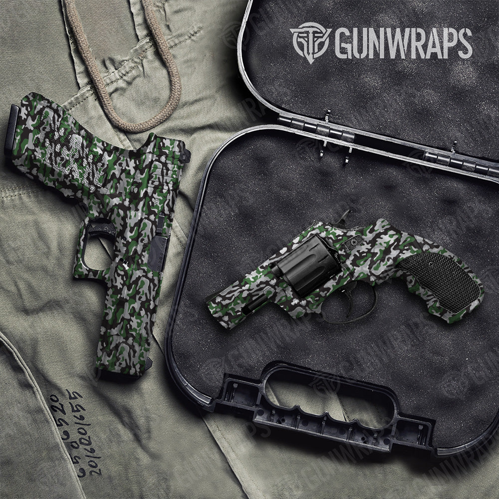 Handgun Classic Green Tiger Camo Gun Skin Vinyl Wrap